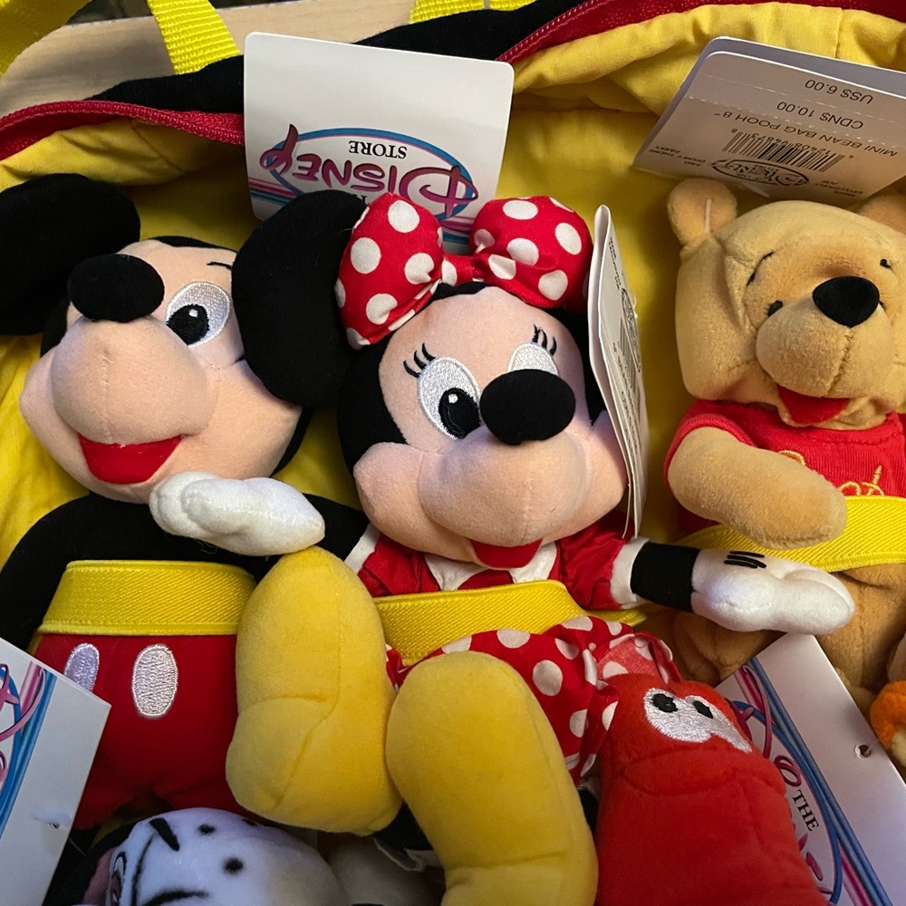 Vintage 90s RARE Disney Store Bean Bag Backpack & First 12 Characters Ever - Picture 10 of 11